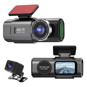 4K/1080P Dual Chanel Car Dash Cam 2.4GHz WiFi Car Camera Mini Driving Recorder with 140° Wide Angle APP Control Night Vision G-sensor Loop Recording