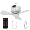 2 In 1 Portable Camping Fan with LED Lantern 8000mAh Battery Powered Tent Fan with Carabiner Digital Display 4 Speeds 4 Timer Settings for Camping Can