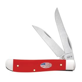 Case Knives American Workman Smooth Red Synthetic Mini Trapper Folding Pocket Knife