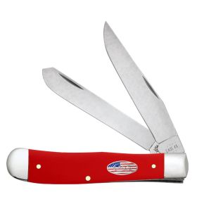 Case Knives American Workman Smooth Red Synthetic Trapper Folding Pocket Knife