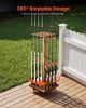 16 Pole Fishing Rod Holder Wood Fishing Rack for Garage 360° Rotate Floor Stand