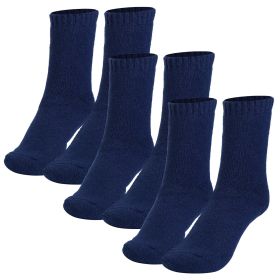 3 Pairs Men Warm Wool Socks Soft Cozy Winter Thermal Socks For Men Thick Heat-Trapping Moisture Wicking Socks Indoor Outdoor (Option: Darkblue)