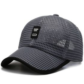 Big Eaves Summer Men's Outdoor Sunshade Sports Quick-drying Breathable Baseball Cap (Option: Dark Grey-B-One size)
