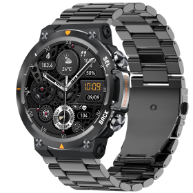 MAX18 Men Smartwatch AMOLED1.43inch Big Screen BT Calls Gesture Control AI Voice Sports Smart Watch Men (Option: Black Steel)