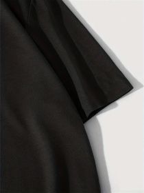 Men's Creative Tops, Casual Short Sleeved Round Neck T-shirts, Summer Outdoor Men's Clothing (Color: Black, size: S)